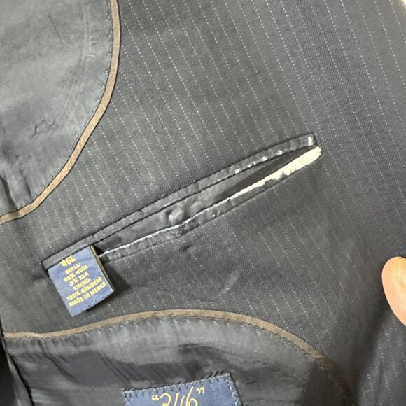 Brooks Brothers 346 Regent Fit Navy Pinstripe Blazer 46L Tall Sports Coat - Picture 9 of 12